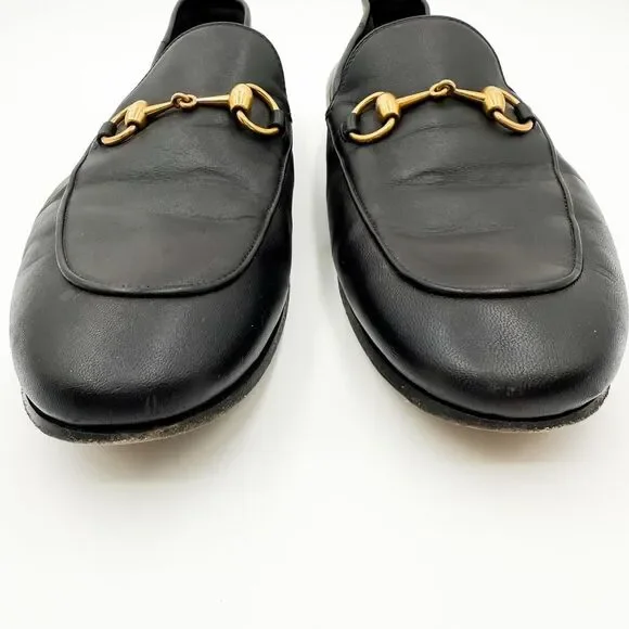Gucci Horsebit Brixton Loafers Collapsable Heel Black Leather US Men’s 9 - Picture 3 of 14